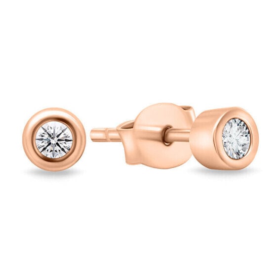 Timeless bronze earrings with zircons EA609R