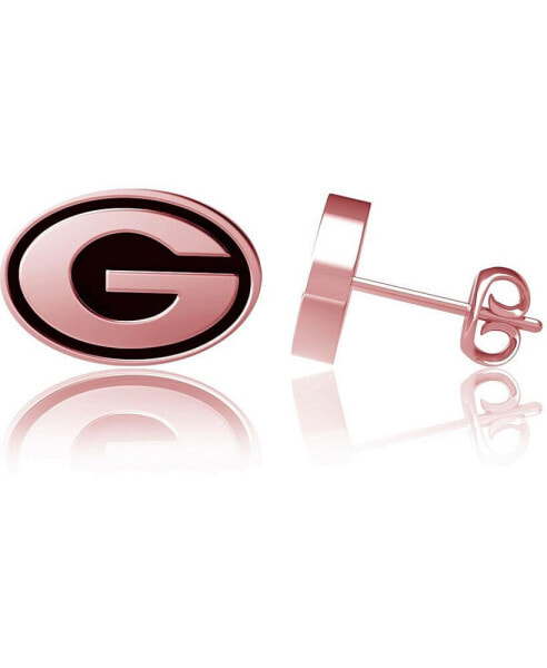 Women's Georgia Bulldogs Rose Gold Post Earrings