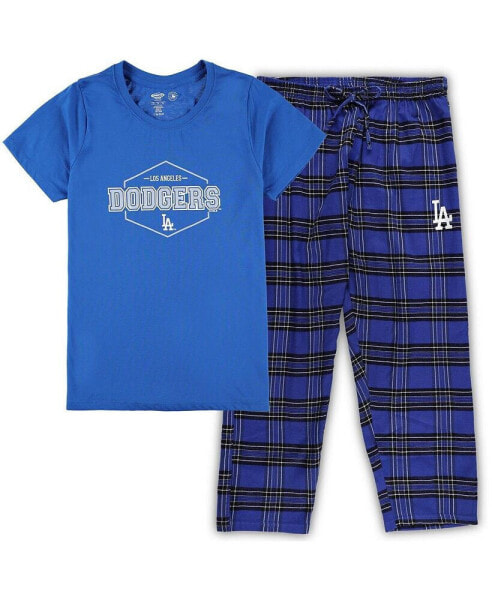 Women's Royal, Gray Los Angeles Dodgers Plus Size Badge Sleep Set