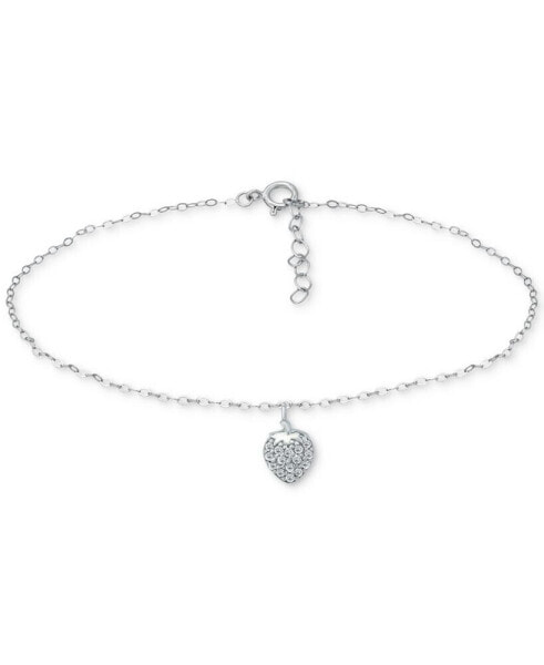 Cubic Zirconia Strawberry Charm Ankle Bracelet, Created for Macy's