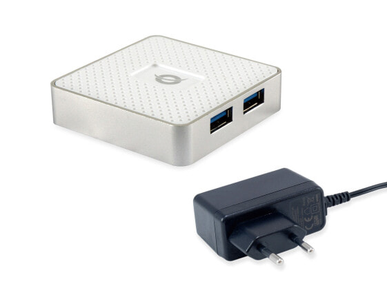 Conceptronic USB-Hub 4-Port 3.0 ->4x3.0 m.Netzteil ws - Hub