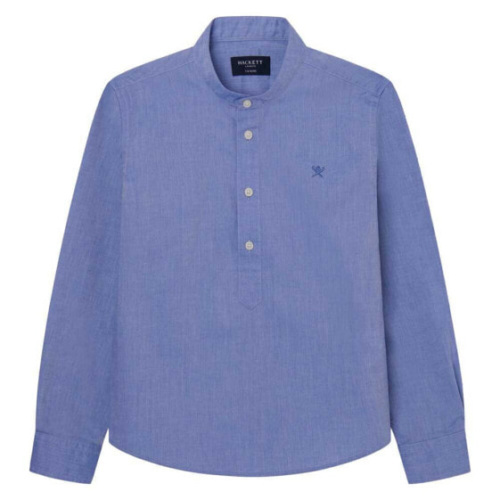 HACKETT Chambray Half Placket long sleeve shirt