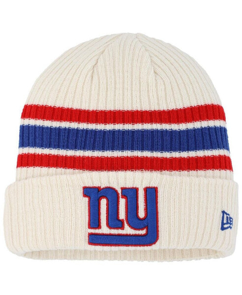 Youth Boys Cream Distressed New York Giants Vintage-Like Cuffed Knit Hat