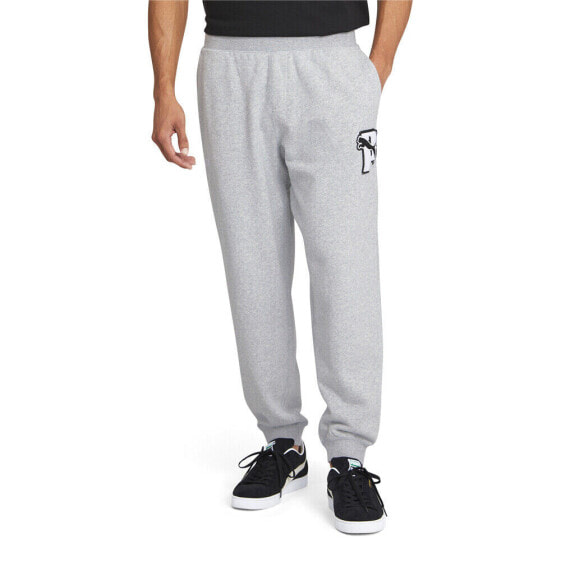 Puma Logo Classic Sweatpants Mens Grey Casual Athletic Bottoms 532419-04