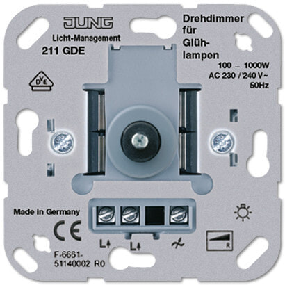 JUNG 211 GDE - Rotary switch - Metallic - 230/240 V - 50 Hz