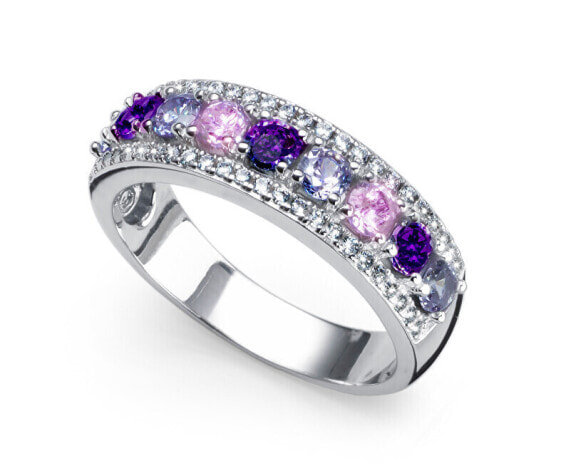 Shimmering silver ring with cubic zircons Balance 63269