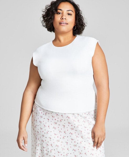 Trendy Plus Size Second-Skin Muscle T-Shirt, Created for Macy's