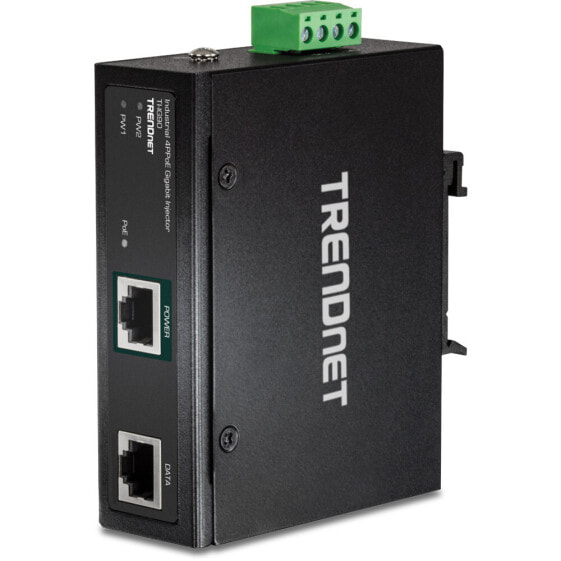 TRENDnet TI-IG90 - Gigabit Ethernet - 10,100,1000 Mbit/s - IEEE 802.3 - IEEE 802.3ab - IEEE 802.3af - IEEE 802.3at - IEEE 802.3bt - IEEE 802.3u - Full - Half - Black - 100 m