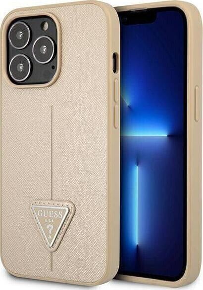 Guess Guess GUHCP13LPSATLE iPhone 13 Pro / 13 6,1" beżowy/beige hardcase SaffianoTriangle Logo