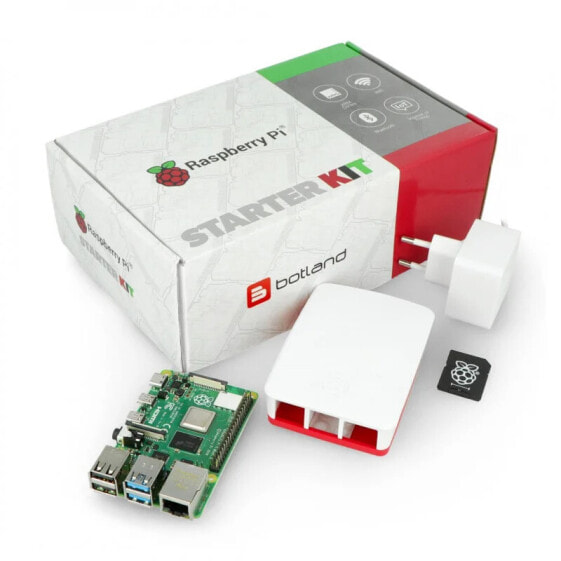 StarterKit with Raspberry Pi 4B WiFi 8GB RAM + 32GB microSD + official accessories