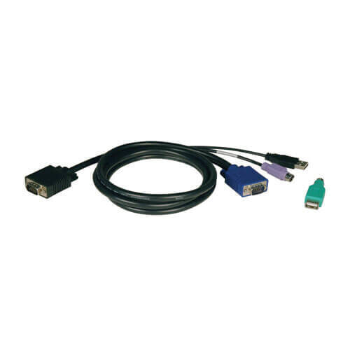 Tripp P780-006 USB/PS2 Combo Cable Kit for NetController KVM Switches B040-Series and B042-Series - 6 ft. (1.83 m) - 1.83 m - USB - PS/2 - USB - PS/2 - VGA - Black - VGA