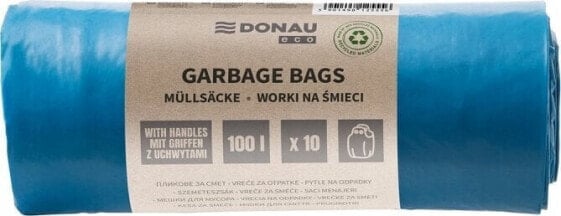 Donau Worki na śmieci DONAU ECO, z uchwytami Knoties, 100l, 10 szt., niebieskie