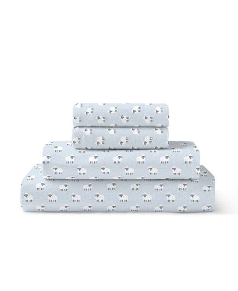 Cotton Flannel 4-Piece Sheet Set, Twin