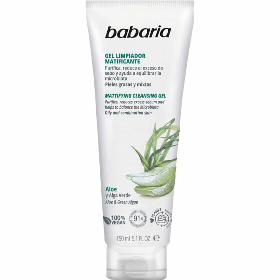 Facial Cleansing Gel Babaria Aloe Vera Mattifying finish 150 ml