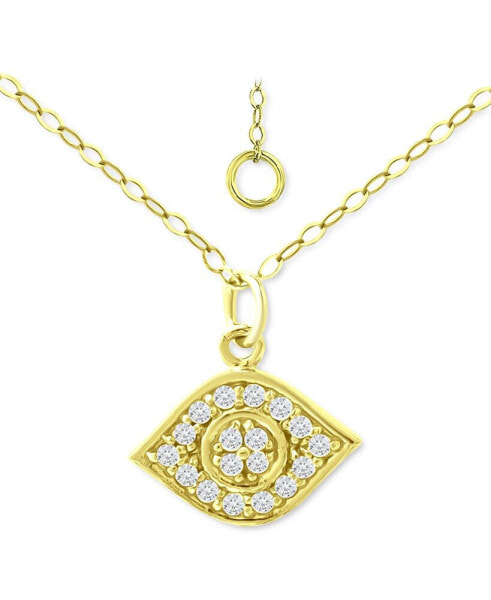 Cubic Zirconia Evil Eye Pendant Necklace, 16" + 2" extender, Created for Macy's