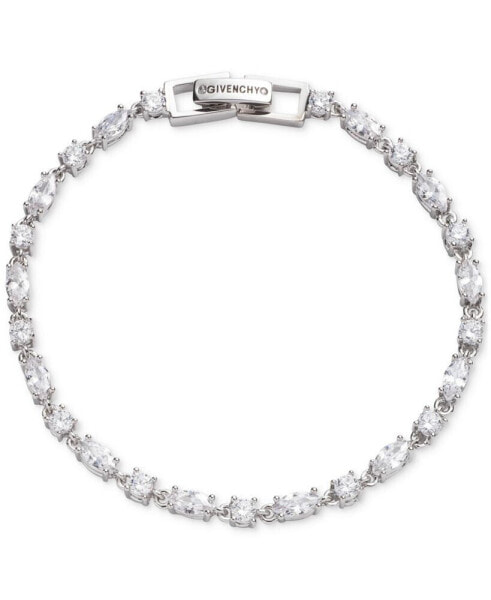 Silver-Tone Round & Marquise-Cut Cubic Zirconia Tennis Bracelet