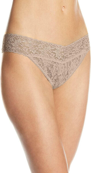 Hanky Panky 274878 Signature Lace Original Rise Thong Panty, Taupe, One Size