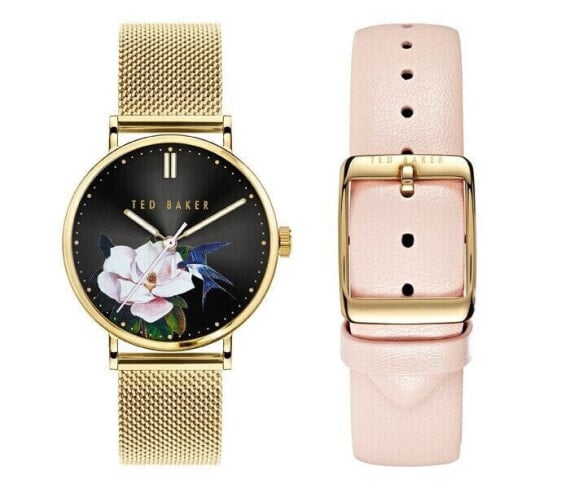 Ted Baker Ladies Phylipa Flowers Quartz Yellow Gold Plated Watch - TWG024500 NEW