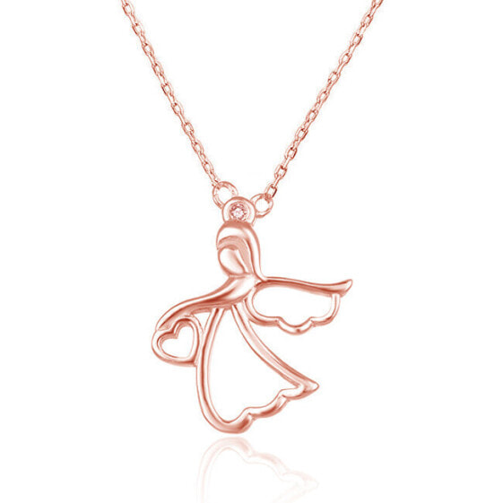 Bronze necklace with little angel AGS1326 / 47-ROSE