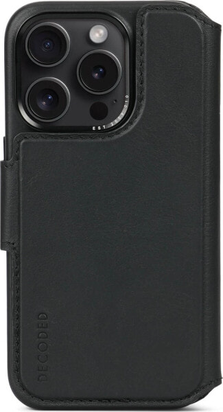 Decoded Decoded Leather Detachable Wallet, black - iPhone 15 Pro