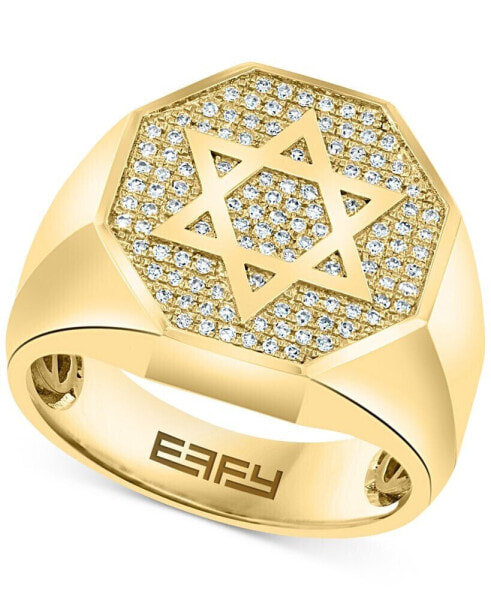 EFFY® Men's Diamond Star of David Ring (1/3 ct. t.w.) in 14k Gold