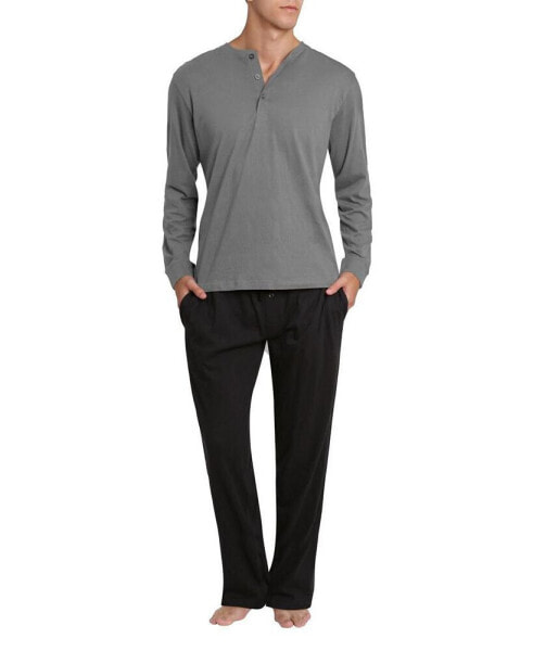 Men's Knit Long Sleeve Pajama Set