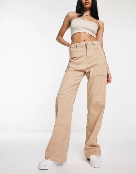 Bailey Rose high waist fitted 90s trousers with seam detail in cream