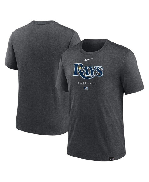 Men's Heather Charcoal Tampa Bay Rays Authentic Collection Early Work Tri-Blend Performance T-shirt