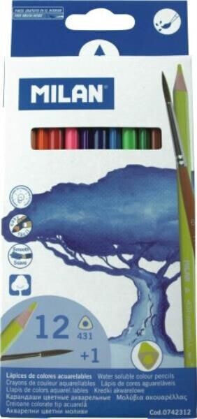 Цветные карандаши для детей MILAN акварельные треугольные (0742312)
