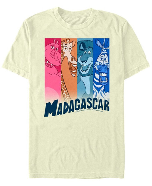 Madagascar Men's Solid Character Panels Short Sleeve T-Shirt