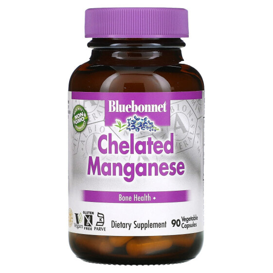 Минералы и микроэлементы Bluebonnet Nutrition Chelated Manganese, 90 растительных капсул
