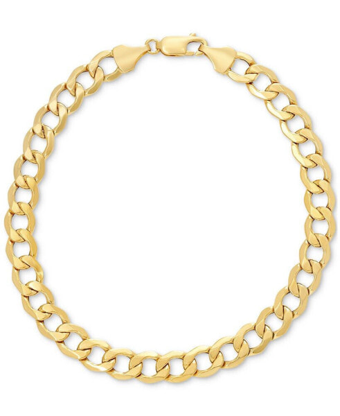 Men's Beveled Curb Link Chain Bracelet in 10k Gold