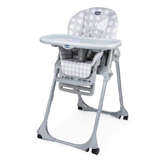 Chicco Polly Easy 00079565670000 Children's High Chair and Baby Rocker with Adjustable Height and Footrest, 4 Wheels, Compact Closing from 6 Months to 3 Years Crocodile, 15 kg, 00079565670000, Pack of