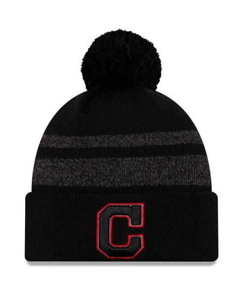 Men's Black Cleveland Indians Dispatch Cuffed Knit Hat with Pom