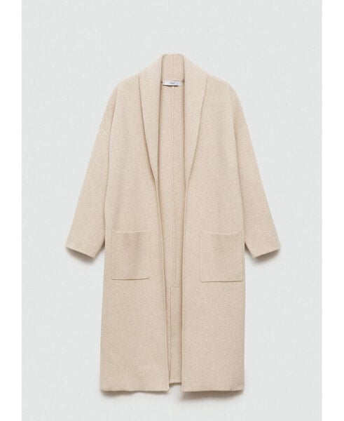 Women's Pockets Detail Oversized Knitted Coat