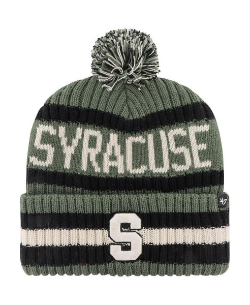 Men's Green Syracuse Orange OHT Military-Inspired Appreciation Bering Cuffed Knit Hat with Pom