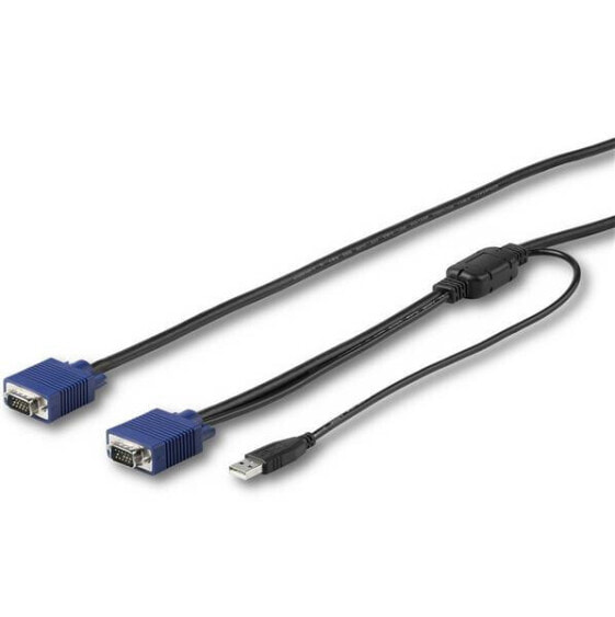 StarTech.com 10 ft. (3 m) USB KVM Cable for Rackmount Consoles - 3 m - USB - USB - VGA - Black - VGA