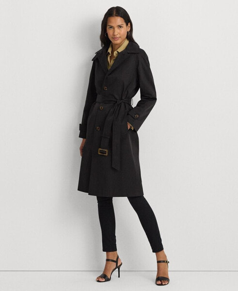 Women's Single-Breasted Belted Trench Coat