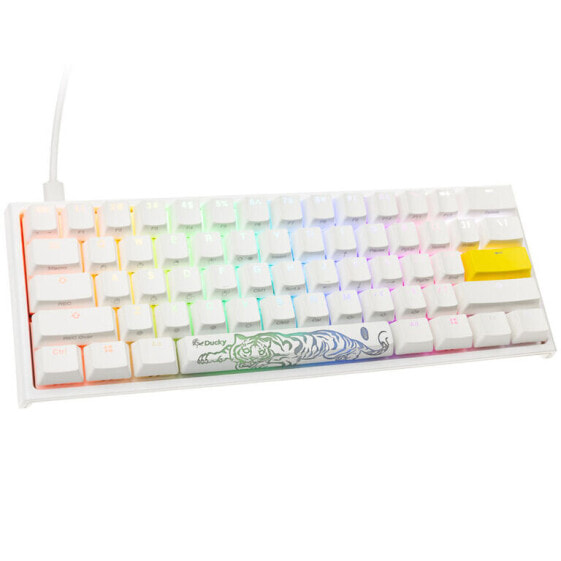 Ducky One 2 Pro Mini White Edition Gaming Tastatur, RGB LED - Kailh Red (US)