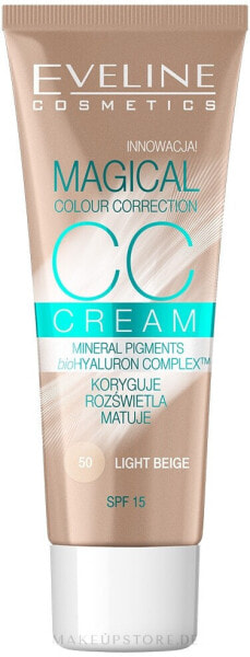 CC Creme mit Bio Hyaluron Komplex SPF 15 - Eveline Cosmetics Magical CC Cream SPF15 50 - Pastel