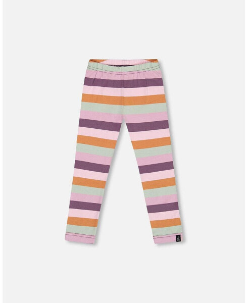 Big Girls Jersey Leggings Multicolor Stripe