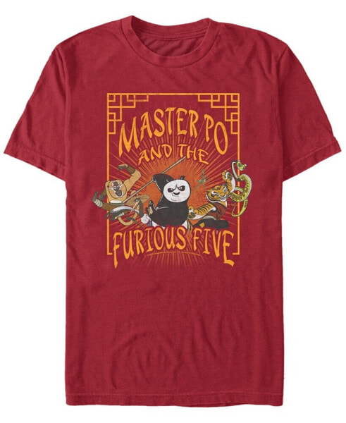 Kung Fu Panda Men's Master Po and The Furious Five Poster Short Sleeve T-Shirt