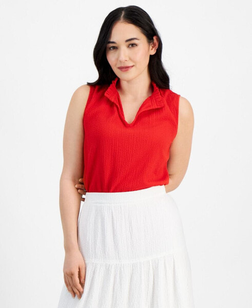 Petite V-Neck Sleeveless Top