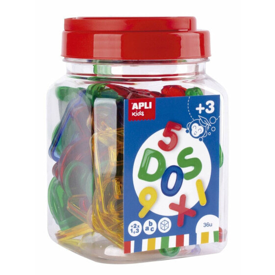 Образовательный набор Apli Цифры и буквы Разноцветный Прозрачный Пластик (24 Предметы)