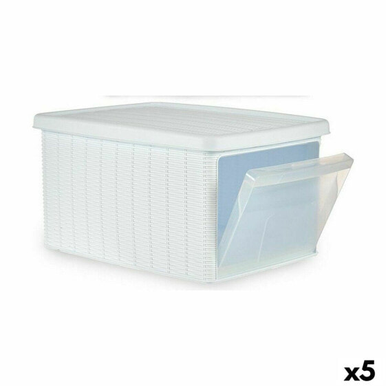 Контейнер для хранения с крышкой Stefanplast Elegance Боковой Белый Пластик 29 x 21 x 39 см (5 штук)