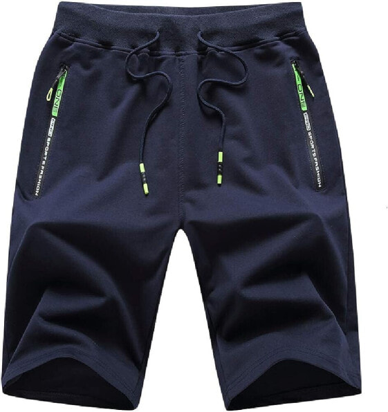 Tansozer Men’s Sports Shorts, Short Trousers with Zip Pockets