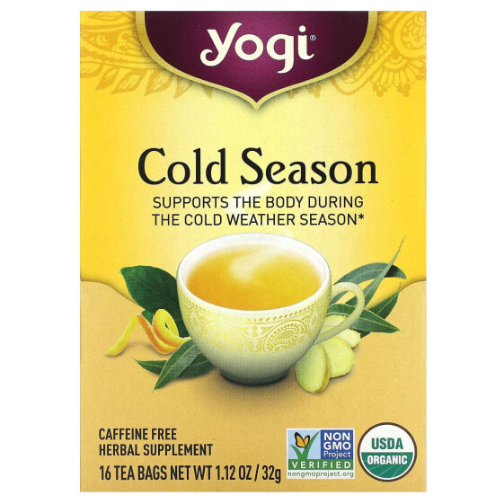 Травяной чай Yogi Tea "Холодное время года", без кофеина, 16 пакетиков, 32 г