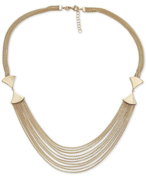 Multi-Row Statement Necklace in 14k Gold, 17" + 1" extender