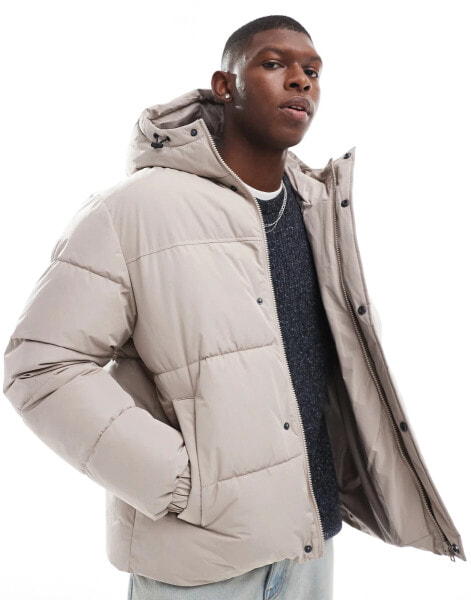 Jack & Jones short puffer jacket in beige