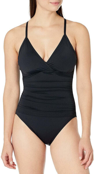 La Blanca 274562 Standard Island Goddess Underwire Cross Back Swimsuit Black 2